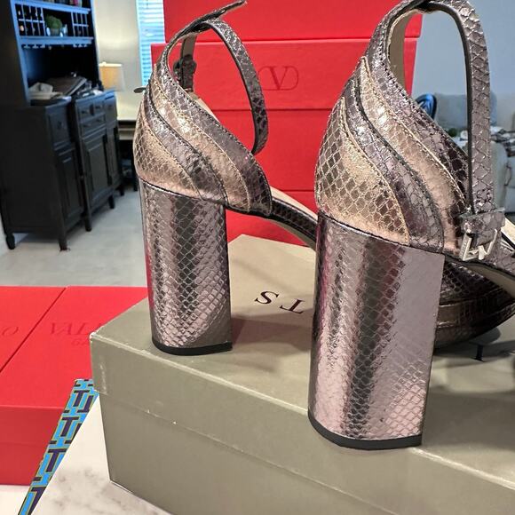 Allsaints Tia Metallic Platform Gunmetal EU 39 US 9 MSRP $199 - Picture 5 of 6